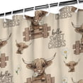 thumbnail image 3 of Beige Highland Cow Fence Pattern Shower Curtain 84"x72" ,Bathroom Decorative Shower Curtains Set with 12 Hooks,Modern Waterproof Washable Shower Curtain, 3 of 6