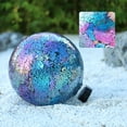 thumbnail image 3 of Gazing Ball, Iridescent Crackled Glass Mosaic Gazing Balls Sphere for Garden Lawn Outdoor Ornament Yard Decorative, 10-Inch, Purple, 3 of 9
