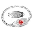 thumbnail image 1 of MedicEngraved Stainless Steel Custom Medical Alert Bracelet - 5mm Figaro Link, 1 of 8