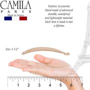 Camila Paris CP3133 4.5 inch French Banana Clip Hair Comb Classic Girls Updo Flexible Ponytail Holder Interlocking Banana Combs, Fashion Durable and Styling Hair Accessories for Women, Made in France