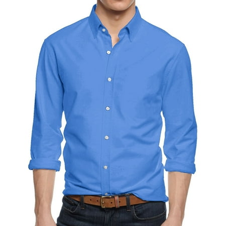 Men's Premium Dress Shirts Slim Fit Long Sleeve