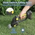thumbnail image 6 of Garvee 2-in-1 Cordless Hedge Trimmer, 20V Lightweight Grass Shears & Hedge Trimmer with 2.0Ah Battery and Charger, Yellow/Black, 6 of 9