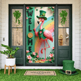 thumbnail image 5 of Green Theme St. Patrick's Day Banner Shamrock Pattern Festival Display Gold Star Accent Decorative Eggs Clover Backdrop for St. Patrick's Day Party Celebration Pub Event, 5 of 9
