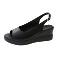 thumbnail image 2 of HAOTAGS Wedge Sandals for Women Fish Mouth Platform Casual Beach Shoes Black Size 6.5, 2 of 5