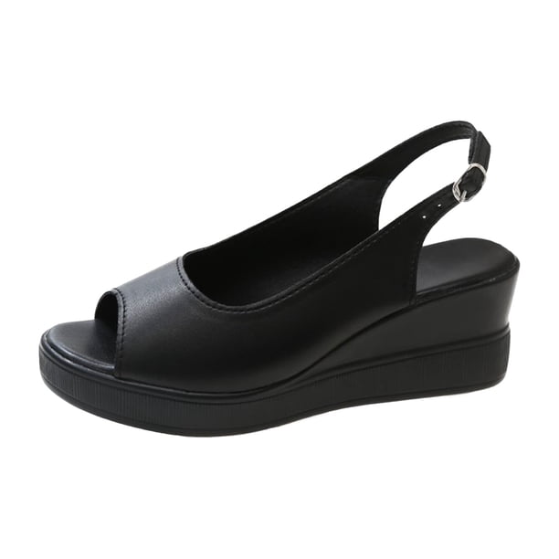 Amzcrzy Zapatos de mujer,Zapatos de mujer,Zapatillas de mujer, Sandalias informales de una sola línea con suela gruesa y tacón inclinado para mujer, con punta abierta y hebilla. Sandalias Mujer Zapat