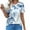 Light Blue#06, variant on JTZGDY Womens T Shirts Short Sleeve Tops Boho Floral Printed Casual Pleated Front Tunic Blouses Flowy Dressy Crew Neck Summer Outfits Light Blue#02 M