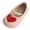 Pink, variant on Girls Velvet Heart Shoes Soft Sole Suede Bow Flats Mary Jane Princess Casual Party