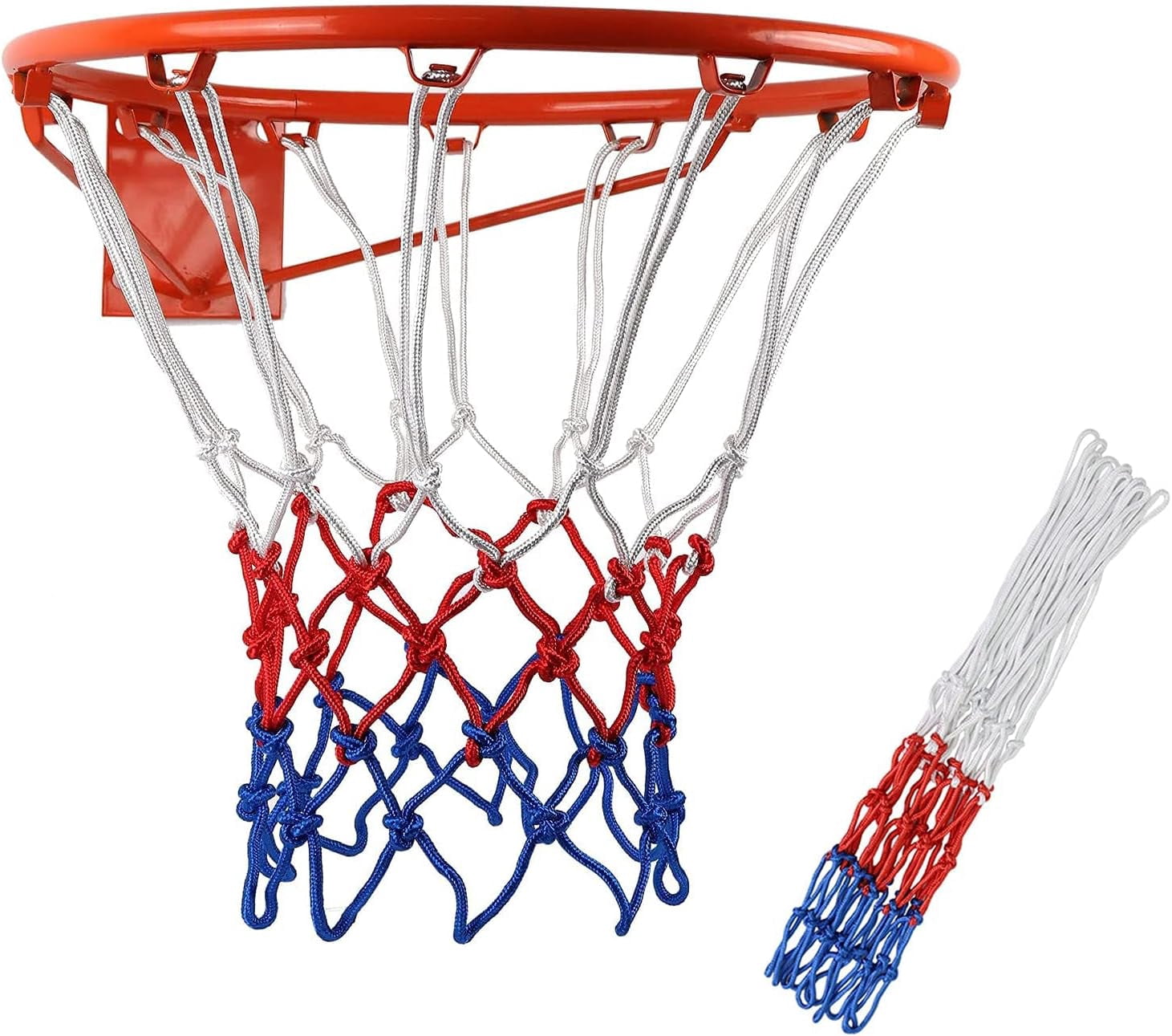 Basketball Net Set Of 2, Heavy Duty All-Weather Mesh Rope Woven With Thickened Standard Size 12 Loops, Suitable For Indoor Outdoor Use