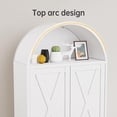 thumbnail image 3 of 73" Tall Arched Kitchen Pantry Cabinet, Modern Metal Farmhouse Storage Cabinets with 4 Adjustable Shelves, Living Room, Dining Room and Office, White, 3 of 18