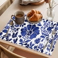 thumbnail image 3 of Blue Flower Placemats Set of 1, Spring Abstract Floral Leaf Vintage Watercolor Non-Slip Place Mats Washable Table Mats for Kitchen Dining Table Decorations Indoor/Outdoor, 3 of 9