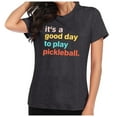 thumbnail image 5 of Pickleball Shirts Womens T Shirt Short Sleeve Graphic Tee Casual Player Top Black L, 5 of 6