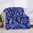 thumbnail image 4 of Throw Blanket for Couch, Purple Paisley Super Soft Fuzzy Comfy Warm Throw Blanket, Cuteness Lightweight Cozy Plush Flannel Blanket & Throws for Sofa and Bed All Season, 4 of 5