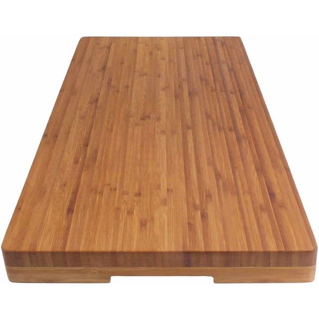 BambooMN Bamboo Range Burner Cover Cutting Board, New Vertical Cut