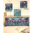 thumbnail image 6 of Spring Purple Flower Body Pillow Cover, Pillowcase Protectors with Zipper, Breathable Decorative Throw Pillow Case Cover, Retro Wall Seamless Garden Pastoral Pillow Shams for Couch Sofa 20x60Inch, 6 of 8