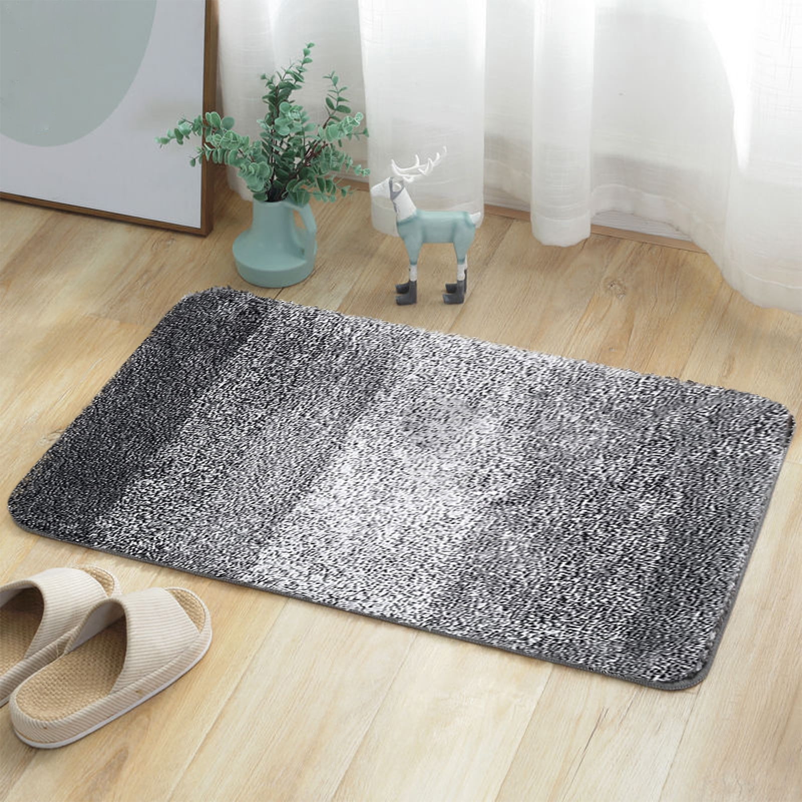 Under $5! InsCrazy Bathroom Rugs Bedroom Mat Flocking Carpet Plushes Rug Bathroom Absorbent Non-Slip Mats Kitchen Foot Mats Machine Wash Bathroom Rugs for Bedroom Bath Tub 20" x 30"