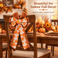 thumbnail image 5 of Halloween Pumpkin Wreath Bow, Faux Ribbon Ornament, Thanksgiving Fall Door Decor, Large Velvet Bow for Wreath & Tree, Rustic Harvest Decoration Accent​, B, 5 of 7