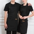 thumbnail image 5 of 2 Pieces Aprons for Women Men, Halter Neck Kitchen Aprons, Chef Apron, Antifouling Adjustable Neck Apron with Pockets, 5 of 6