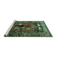 thumbnail image 2 of Ahgly Company Machine Washable Indoor Round Animal Turquoise Blue Traditional Area Rugs, 3' Round, 2 of 4
