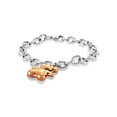 thumbnail image 3 of ELYA Jewelry Women's Bear Charm Rose Gold Plated Steel Chain Bracelet, 3 of 4