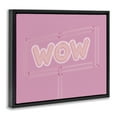 thumbnail image 4 of Stupell Industries Wow Neon Lights Style Text & Numbers Painting Black Floater Framed Canvas Art Print Wall Art, 21 x 17, 4 of 10