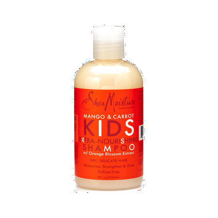 Shea Moisture Mango & Carrot 8 oz KIDS Extra-Nourishing Shampoo, w/ Orange Blossom Extract – Dry, Delicate Hair, 8 oz – Value Double Pack - Qty of (Best Organic Shampoo For Dry Hair)
