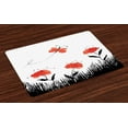 thumbnail image 1 of Ambesonne Poppy Flower Place Mats Set of 4, Abstract Pastoral, Standard Size, Salmon Black White, 1 of 4