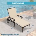 thumbnail image 2 of Mondawe Cast Aluminum Recliner Chair with Beige Cushion, 2 of 7