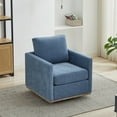 thumbnail image 6 of Lovableguy Modern Swivel Accent Chair,360 Degree Upholstered Barrel Chair Armchair,Comfy Single Sofa for Living Room Bedroom Nursery,Chenille,Blue, 6 of 9