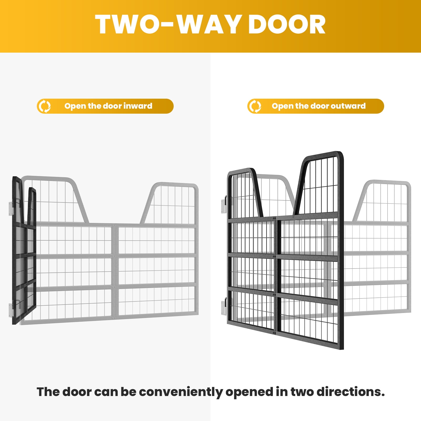 Horse Stall Gate Guard,1" Thick Steel Frame Horse Barn Door Guard,48" L X 32" H Horse Stall Gates,Easy Install Horse Stall,Fits Standard Barn Doorways