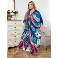 thumbnail image 2 of Plus Size Kaftan Dresses for Women Long Caftan Loungewear Maxi Beach Dress Oversized Beachwear Elegant House Wear Nightgown moomoo Dress Vacation Outfits Summer Mexico Resort Tunic Maternity Dresses, 2 of 10