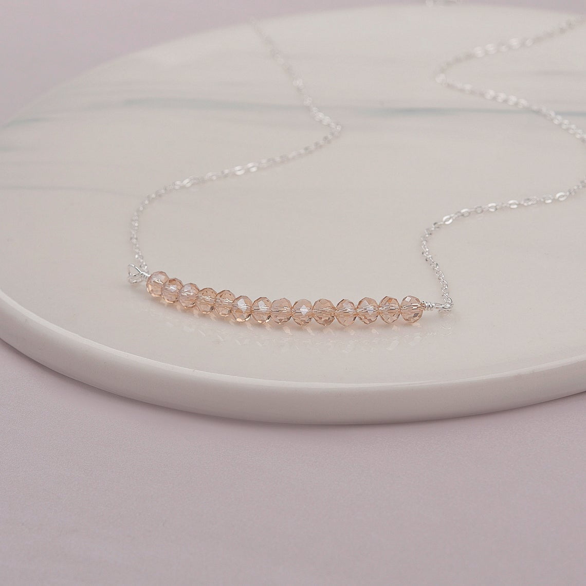 Anavia 14th Birthday Gifts for Girls, Custom 925 Sterling Silver 14 Beads Necklace for 14th Birthday Girl Gift, Gift for 14 Year Old Daughter/Niece -[Custom Card]