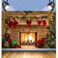 thumbnail image 1 of Fondo de chimenea de Navidad, diseño de lugar de Amazon ebay, tela de fondo para fotografía de estudio digital 3D, 1 of 5