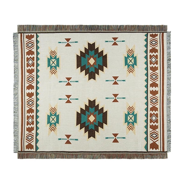 Manta decorativa azteca de algodón tribal indio grande para camping y picnic El 150x210cm
