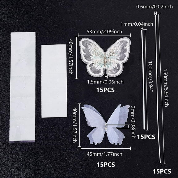 30Pcs Butterfly Cake Toppers 2 Styles White Butterfly Cake Decoration 3D Butterfly Cupcake Topper for Birthday Wedding Party Cake Decoration Butterfly Bouquet Decor