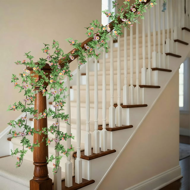 Decoración del hogar, decoración de habitaciones, decoración de paredes, margaritas artificiales, enredaderas falsas, flores decorativas, decoraciones de techo retorcidas, enredaderas de flores de plá