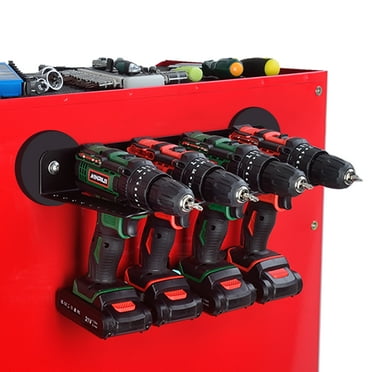 ULIBERMAGNET Magnetic Power Tool Organizer, Utility Storage Rack Shelf with Screwdriver Holder,Heavy Duty Cordless Drill Holder,Removable Tool Rack Suitable for Garage, Workshop and Warehouse
