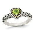 thumbnail image 1 of Natural Peridot 5mm Heart Ring in Sterling Silver, 1 of 5