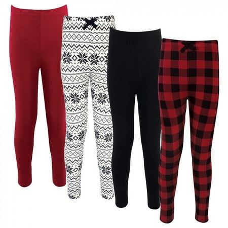 

Touched by Nature Baby Toddler Big Kids and Youth Girl Organic Cotton Leggings 4pk Buffalo Plaid 3-6 Months