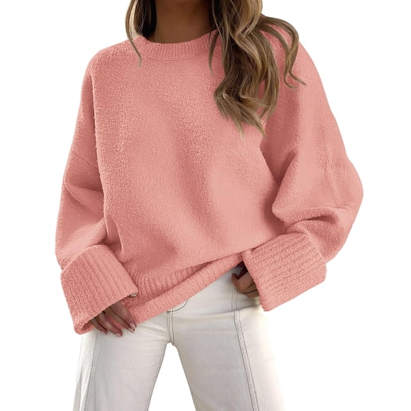 Suéter PRETTYGARDEN para Mujer Oversized Peludo Rosa Talla S