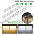 thumbnail image 1 of Luz nocturna recargable con sensor de movimiento PIR de 24/40/60 LEDs, pegatinas magnéticas para escaleras, debajo de armarios, vestidores, habitaciones y roperos., 1 of 4