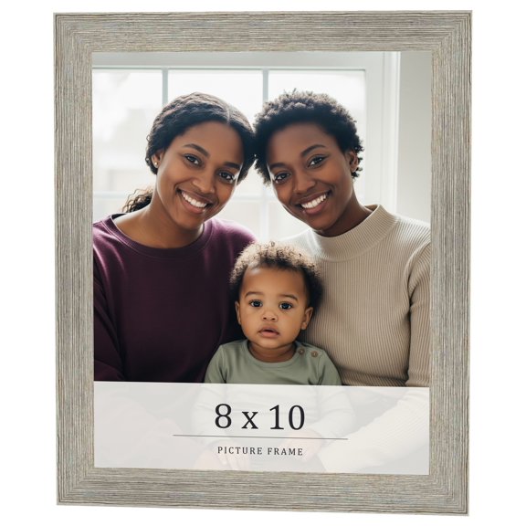 8x10 Frame Grey Real Wood Picture Frame Width 1.5 Inches | Interior Frame Depth 0.5 Inches | Barn