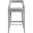 thumbnail image 3 of TOV Furniture 26" Transitional Velvet Upholstered Counter Stool in Gray, 3 of 7