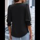 thumbnail image 4 of Blusas para Mujer, Elegantes, Informales, de 3/4 y Puños Fruncidos. Negro S, 4 of 9