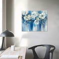 thumbnail image 4 of Nawypu  Bathroom Wall Art Abstract Flowers - White Floral Painting Artwork on Canvas with Gold Pictures for Blue Gray Bedroom Decor, 4 of 5