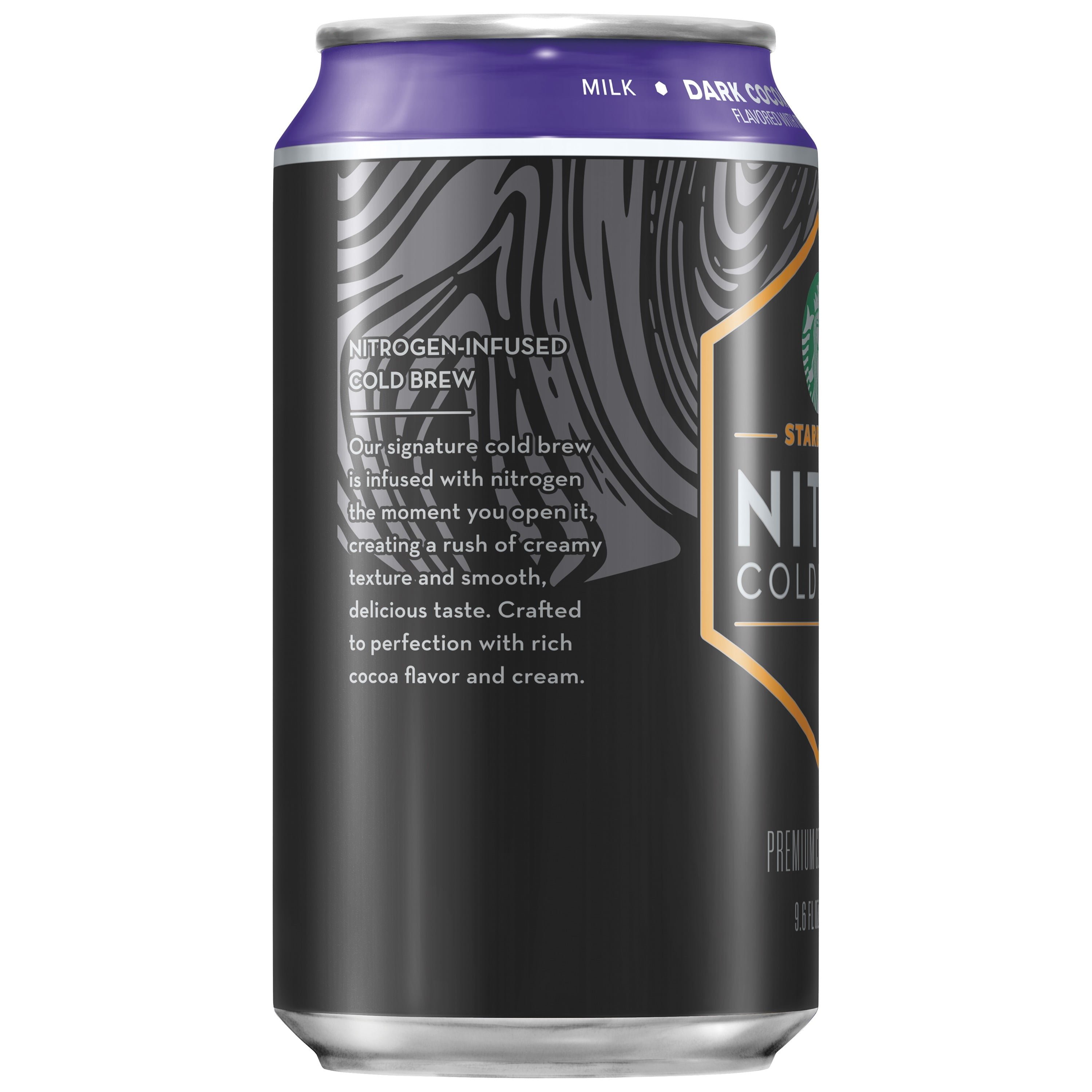 Starbucks Nitro Cold Brew Dark Cocoa Sweet Cream Premium Iced Coffee Drink, 9.6 fl oz, 8 Pack Cans