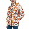 thumbnail image 2 of Pofeuu Colorful Maple Leaves Print Teenage Zipper Hoodie Sweatshirts Hooded Casual Jackets With Pocket For Boys Girls-Small, 2 of 6
