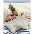 thumbnail image 3 of Pack of 2 Outdoor Pillow Covers, Flower Teal Grey Cherry Blossoms Cotton Linen Background Waterproof Square Throw Pillowcase Cushion Decorative Pillow Covers for Couch Patio Tent, 26x26 in, 3 of 6