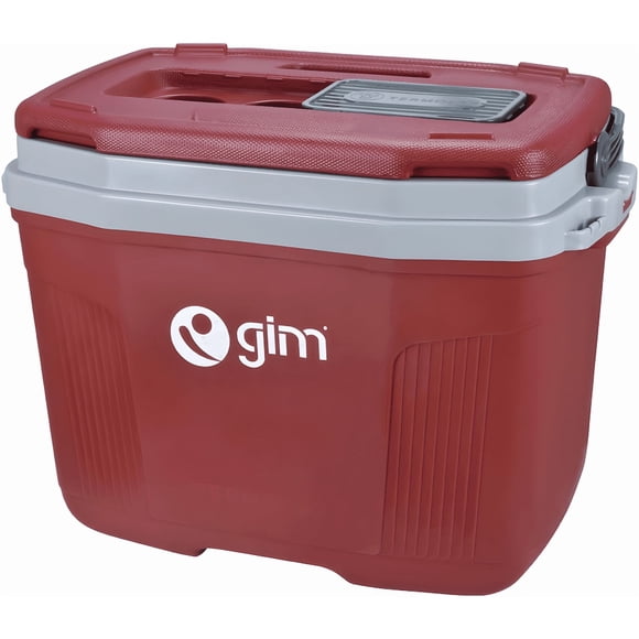 Hielera Gim 20L Poliuretano Rojo Apertura Corrediza 2 Portavasos
