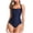 Navy, variant on NARABB One-Piece Swimsuit for Women Summer Siamese Solid Bandage Sexy Padded Bikini Swimsuit Swimwear