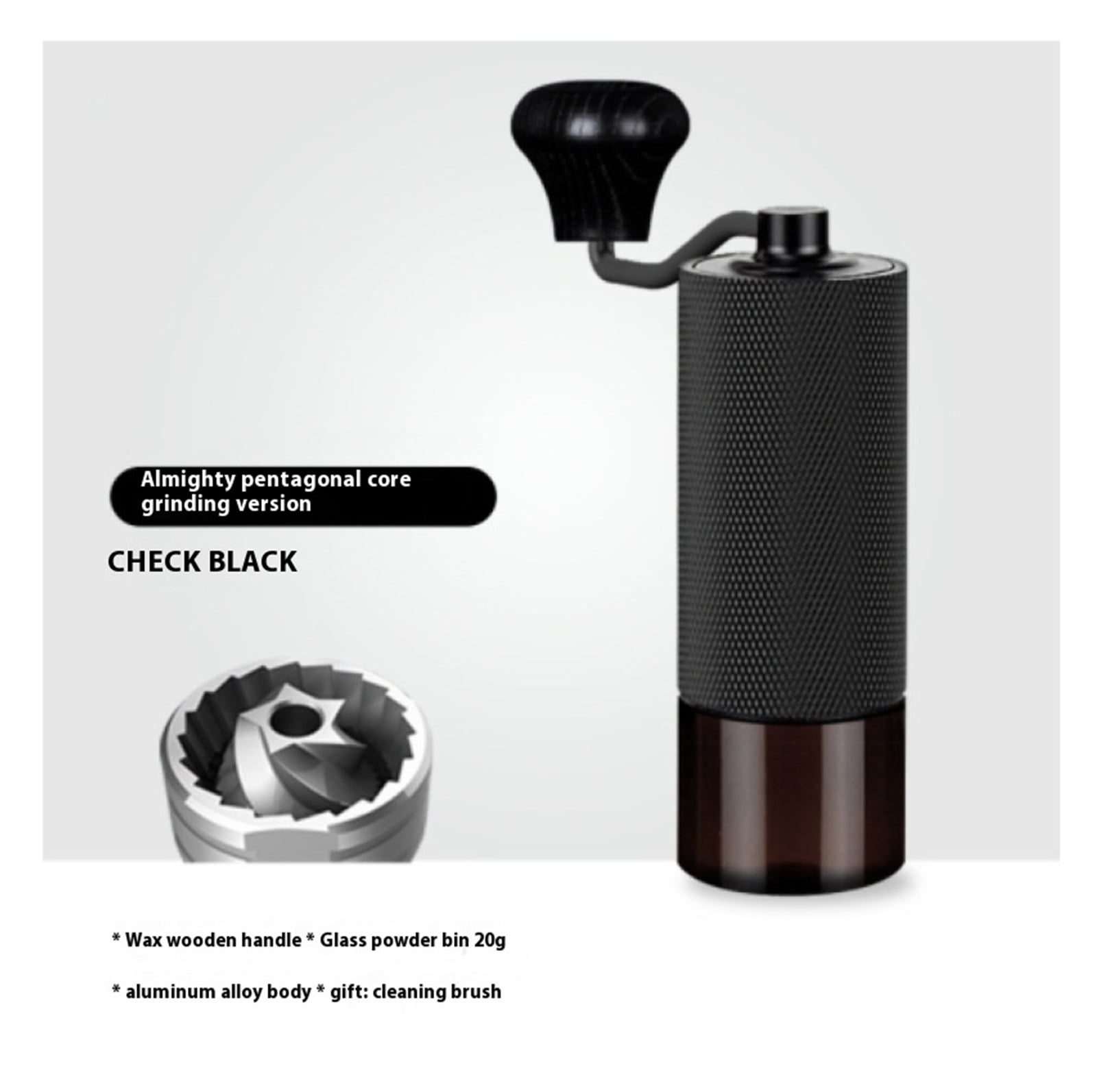 Manual Coffee Grinder CNC Stainless Steel Professional Double Bearing Adjustable Hand Burr Coffee Bean Grinding ,Portable